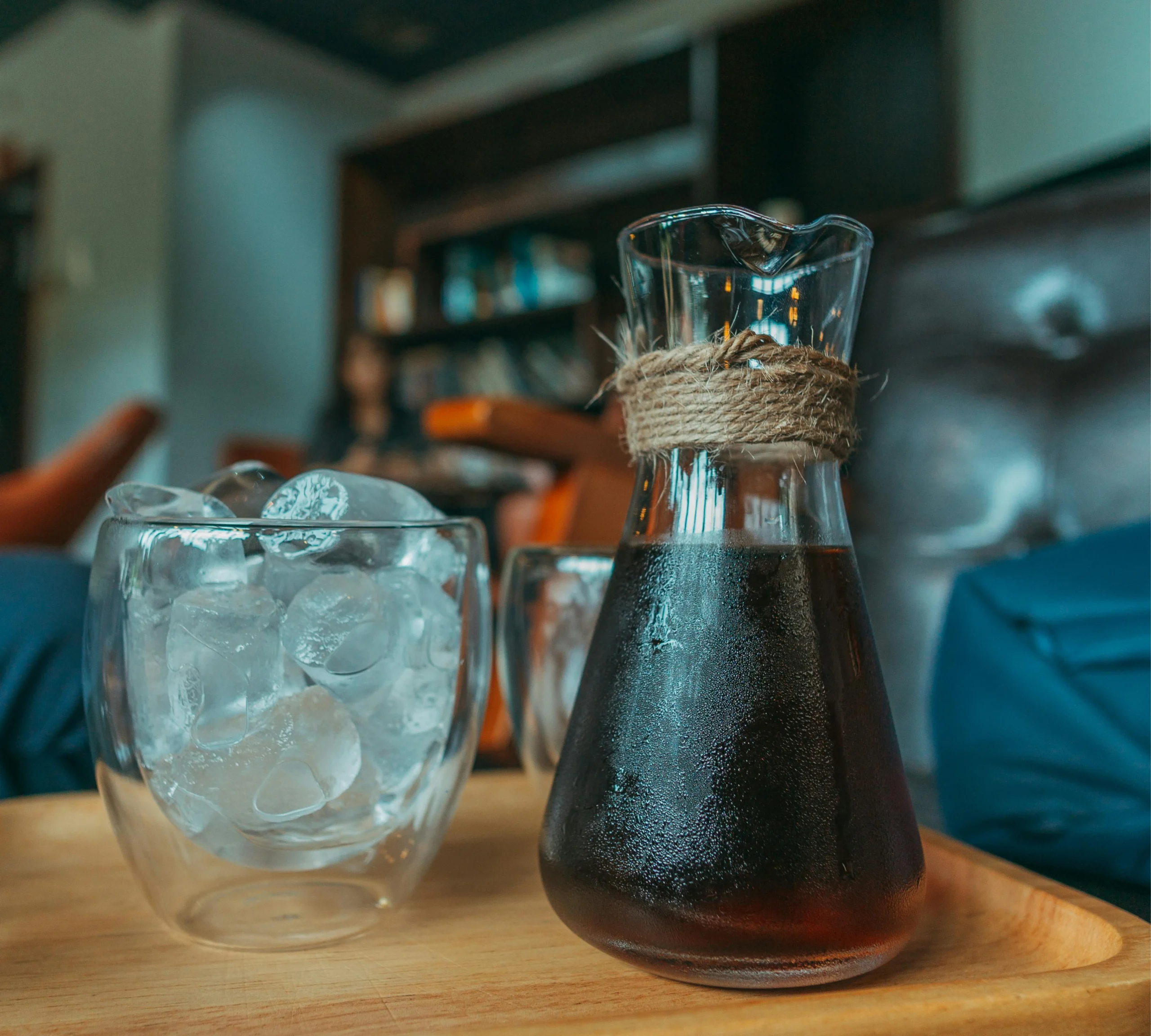 Cold brew coffee served over ice